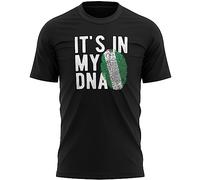 Nigeria Flag Mens T Shirt Nigerian Its in My DNA Football Supporter World Top Tee, M, Black