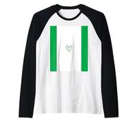 Nigeria Flag Nigerian Heart Proud Heritage National Day Raglan Baseball Tee