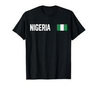 Nigeria National Flag Retro Distressed Patriotic Graphic T-Shirt