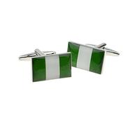 Nigerian Nigeria Flag Cufflinks in an Engraved Personalised Box