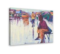 Nigerian Street Scenery, African Woman, Canvas Poster Wall Art Bedroom Office Kitchen Decor Gifts 24x36inch(60x90cm)