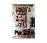 Nigerian Textile Art, Traditional Rug Painting Canvas Poster Bedroom Decor Landscape Office Room Decor Gift 20x30inch(50x75cm)