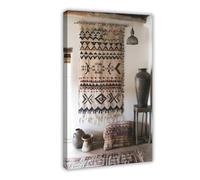 Nigerian Textile Art, Traditional Rug Painting Canvas Poster Bedroom Decor Landscape Office Room Decor Gift 20x30inch(50x75cm)