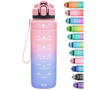 Niggeey 500ml & 700ml & 1000ml Motivational Water Bottle with Time Marker, Sports Water Bottles, Leak Proof BPA Free Tritan Drink Bottle for Kids, Men, Women, Running, Cycling, School, Gym and Sport