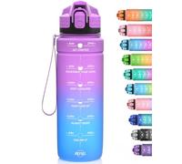 Niggeey Motivational Water Bottle with Time Marker, Sports Water Bottles 1.5l, 1l, 700ml, 500ml Kids Water Bottles, Leak Proof BPA Free Tritan Drink Bottle for School, Gym and Sport, Cycling