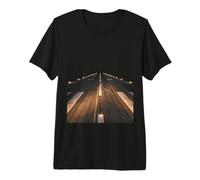 Night Airport Runway Lights Aviation Aircraft Landing Premium T-Shirt