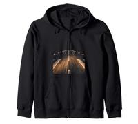 Night Airport Runway Lights Aviation Aircraft Landing Zip Hoodie