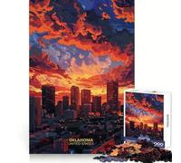 Night at Oklahoma City Jigsaw Puzzles for Teenagers 1000 Pieces Logic Toy Casual Fun Precision Cut Heartfelt Gift (50x75cm)