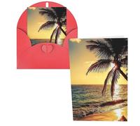 Night Beach View Print Thank You Cards Greeting Cards With Envelopes Blank Note Cards 10x15 cm Perfect for Thank Yous Invitations