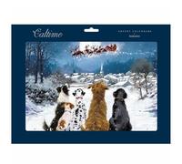 Night Before Christmas Advent Calendar | Dog Picture Advent Calendar with Snowy Village, Starlit Sky and Fold-out Design - 24.5x35cm
