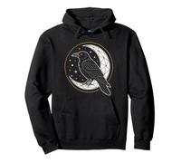 Night Black Bird Raven - Mystic Corvid Crow Lovers Pullover Hoodie