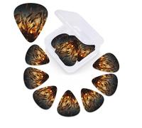 Night brown wheat Guitar Picks 12 Pcs, 3 Different Thickness Celluloid Plectrum for Bass Electric Acoustic Guitars Ukulele Accessories Gift for Men Women (0.46mm, 0.71mm, 0.96mm)