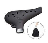 NIGHT by Noble, Plastic Ocarina AC tone Black and Original Velvet material Carry Bag Set (Black)