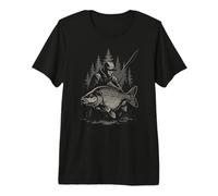 Night Carp Angler - Big Catch Fishing Design Premium T-Shirt