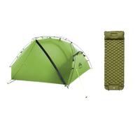 Night Cat 1 Man Tent Waterproof Backpacking Lightweight and Self Inflating Mat with Pillow for Camping Trekking Outdoor