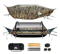 Night Cat Camping Hammock Tent: Lay Flat Hammock with Mosquito Net and Tarp | 1 Person Hammock with Storage Pocket - Waterproof Lightweight and Portable - for Outdoor Backpacking Trekking