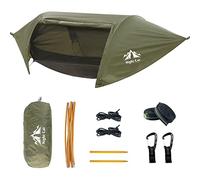 Night Cat Hammock Tent with Mosquito Net Waterproof Rainfly for 1 Person Hiking Camping in Garden Backyard Wild Dark Green