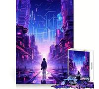 Night City Landscape 1000 Piece Jigsaw Puzzles for Adults Jigsaw Raise Memory Peaceful Fun Clean Edge Santa Wish Item (38x26cm)