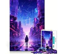 Night City Landscape 1000 Piece Jigsaw Puzzles for Adults Jigsaw Raise Memory Peaceful Fun Clean Edge Santa Wish Item (38x26cm)