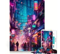 Night City Landscape 1000 Pieces Jigsaw Puzzles for Adults Brain Workout Toy Stress Free Art Assembly Festival Gift (38x52cm)