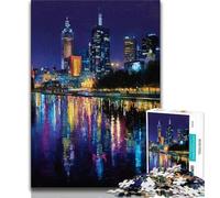 Night City Landscape 1000 Pieces Jigsaw Puzzles For Teens And Adults,Challenging Game Gifts for Is Ideal As A Gift for The Whole Family (38x26cm)