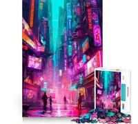 Night City Landscape Adult Jigsaw Puzzles 1000 Pieces Sharp Logic Toy Stress Release Tight Cut Art Collectible (50x75cm)