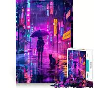 Night City Landscape Girls 1000 Piece Jigsaw Puzzles for Adults Jigsaw Raise Memory Peaceful Fun Clean Edge Santa Wish Item (38x52cm)