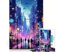 Night City Landscape Hard Jigsaw Puzzle for Adults 1000 Pieces Brain Skill Together Fun Exact Edge Creative Gift (38x26cm)