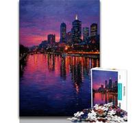 Night City Landscape Jigsaw Puzzles for Adults Teenagers Jigsaws Puzzle,Pattern Assembly Fun at Home Activities,Birthday Present,Travel Gifts (50x75cm)