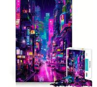 Night City Landscape Jigsaw Puzzles for Teenagers 1000 Pieces Brain Workout Toy Home Activity Art Assembly (38x26cm)