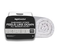 Night Comfort 10.5 Tog Super King Duvet All Seasons Feels Like Down Hotel Collection Microfibre Soft Touch Satin Stripe Duvet