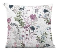 Night Comfort 100% Cotton Cushion Cover Luxury Designer Indoor & Outdoor use - Botanical Rose Pink - Sofas, Living Room, Bedroom, Rattan Garden Furniture Sets, Chairs, Benches (45x45cm) - Pack of 2