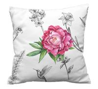Night Comfort 100% Cotton Cushion Cover Luxury Designer Indoor & Outdoor use - Elena - Ideal For Sofas, Living Room, Bedroom, Rattan Garden Furniture Sets, Chairs, Benches (45x45cm) - Pack of 2