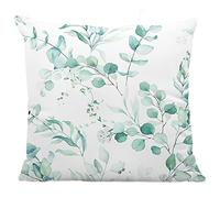 Night Comfort 100% Cotton Cushion Cover Luxury Designer Indoor & Outdoor use - Euclalyptus - Ideal For Sofas, Living Room, Bedroom, Rattan Garden Furniture Sets, Chairs, Benches (45x45cm) - Pack of 2