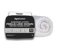 Night Comfort 16.5 Tog Double Duvet Heavyweight Winter Warm Feels Like Down Hotel Collection Microfibre Soft Touch Satin Stripe Duvet