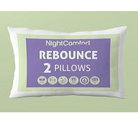 Night Comfort 2 Pack Luxury Standard Pillows Medium Supporting for Back and Side Sleep - Hypoallergenic Fluffy Microfibre with Hollowfibre Filled Bounce Back Bed Pillows