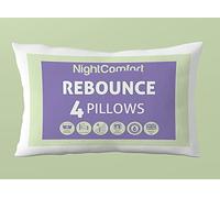 Night Comfort 4 Pack Luxury Standard Pillows Medium Supporting for Back and Side Sleep - Hypoallergenic Fluffy Microfibre with Hollowfibre Filled Bounce Back Bed Pillows