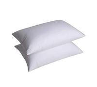 Night Comfort Deluxe Hotel Essential Pillow for Firm Support - Polycotton Cover Filled with Fluffy Hollowfibre Down Alternative Side Sleepers Bed Pillows for Neck Pain Relief, Pack fo 2