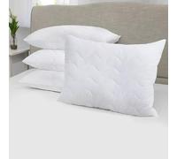 Night Comfort Hotel Quality Quilted Pillows - Premium Filled Bounceback Hollowfibre Bed Pillows for Stomach, Back, and Side Sleepers - Down Alternative - 2 Pillows (Pack of 2)