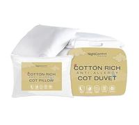 Night Comfort Luxury 7.5 Tog Polycotton Cotbed Duvet and Pillow Set for Newborns, Toddler, Kids - Soft and Cosy Polycotton Quilt Comforter and Pillow Kit for Junior Crib Cot Bed