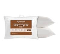 Night Comfort Luxury Anti-Allergy Pillow Soft Support for Front Sleepers, Pack of 2 - Comfortable Microfiber with Hollowfibre Filled Pillows