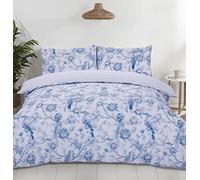 Night Comfort Percale Duvet Cover Set with Pillowcase - Luxury Cotton Blend Reversible Bed Set Quilt and Pillow Cover (Dark Blue, King)