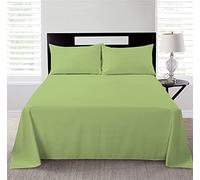 Night Comfort Plain Dyed Duvet Cover with Pillowcases Poly Cotton Quilt Bedding Covers Single Double King Super King Size Bed Sets | Limited Quantity Remaining | (Lettuce Green, Super King)