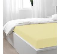 Night Comfort Single Fitted Sheet 40 Cm Extra Deep Pocket Bed Sheets 16-inch Ultra Soft PolyCotton Bottom Sheet Breathable Shrinkage and Fade Resistant, Yellow (90x190cm)