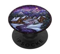 Night Court Mountain Village Artwork PopSockets Adhesive PopGrip