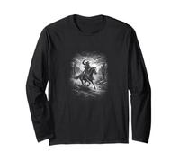 Night Cowboy On Galloping Horse Desert Trail Long Sleeve T-Shirt