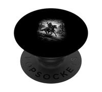 Night Cowboy On Galloping Horse Desert Trail PopSockets Adhesive PopGrip