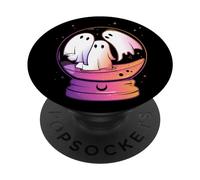 Night Creatures Cute Kawaii Ghost Spirits Crystal Ball Fortune Goth PopSocket Phone Grip - Black - All Devices with Compatible Cases