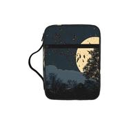 Night Crow Print Print Bible Cover Case/Book Cover, Bible Case for Women Girls,with Handle Fits for Standard Size Bible