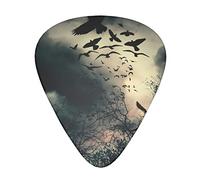 Night Crow Printed Guitar Picks,12 Pack Personalized Guitar Picks For Bass Acoustic Guitar Electric Guitar Includes 0.46mm/0.71mm/ 0.96mm